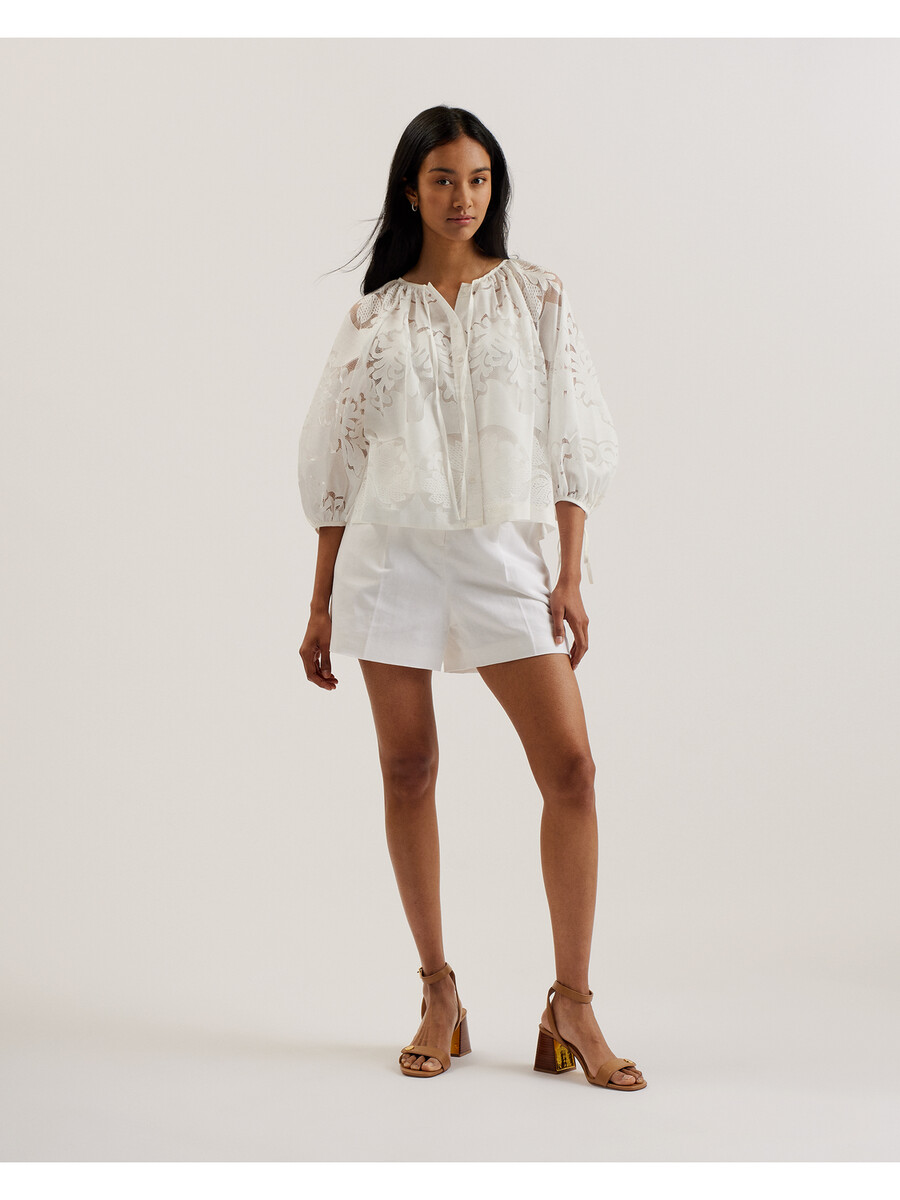 bacina - blus med 34 ballongärm i spets