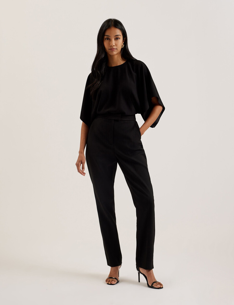 cherika - batwing kortärmad vävd blus