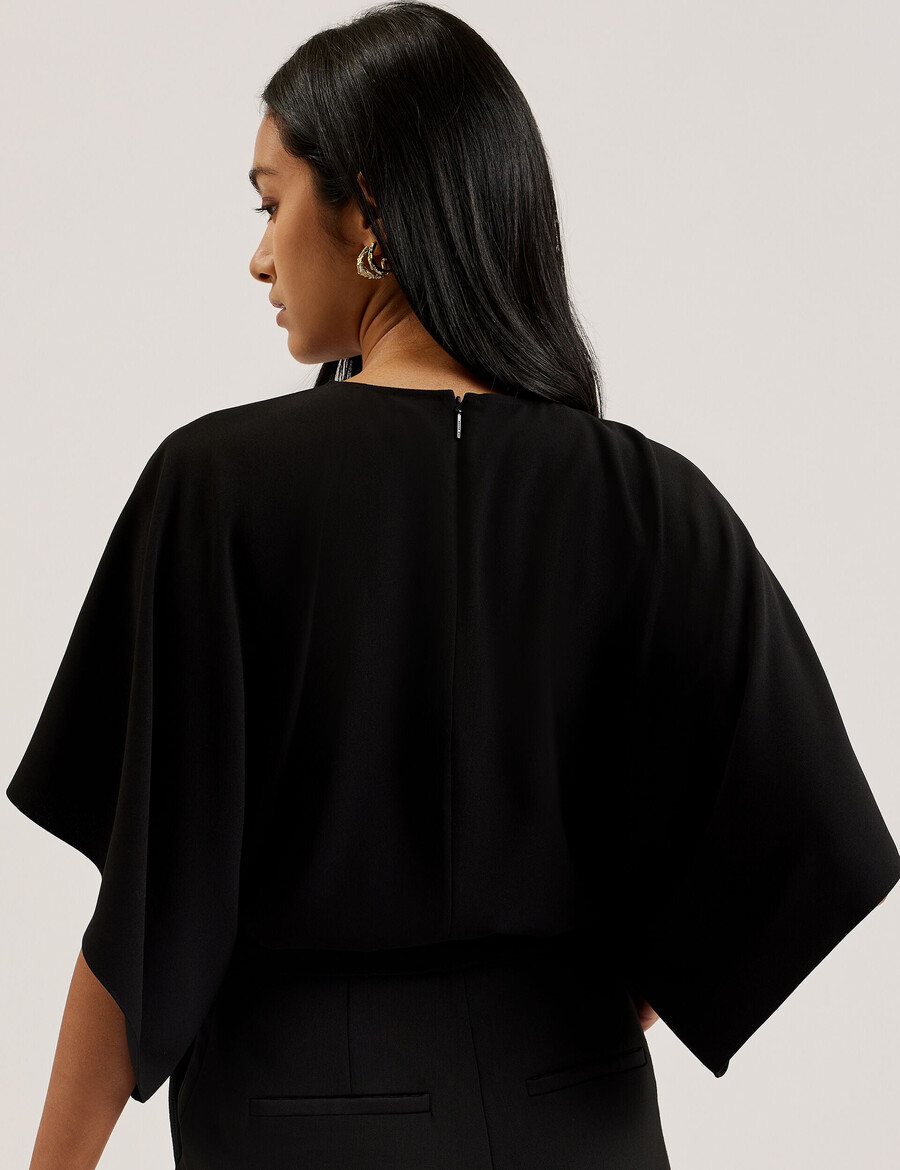 cherika - batwing kortärmad vävd blus