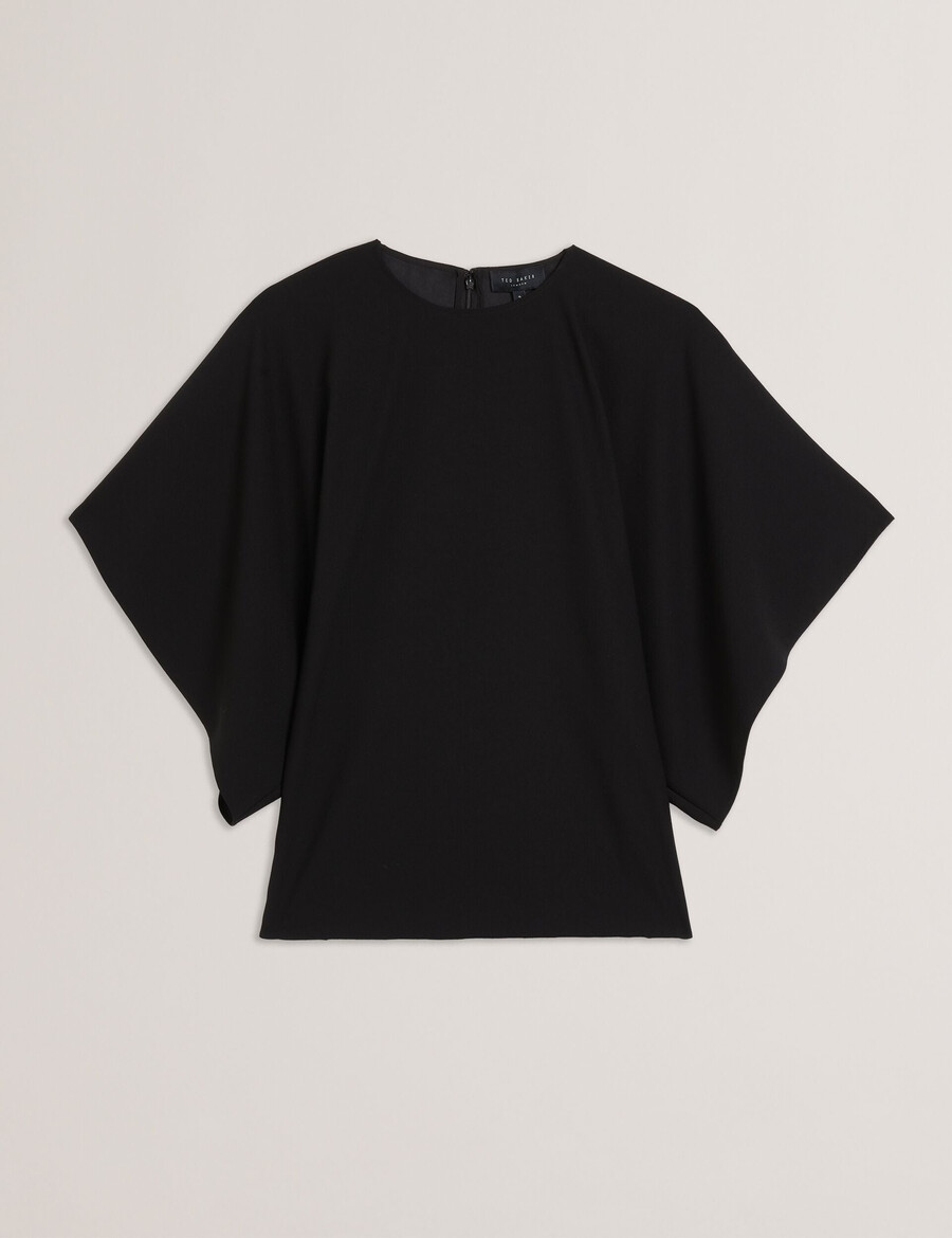 cherika - batwing kortärmad vävd blus