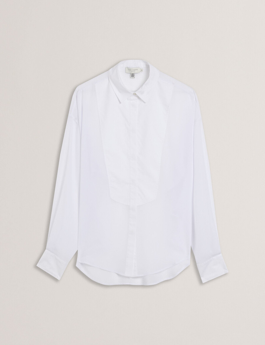 lechosa - bib front sheer long sleeve blus