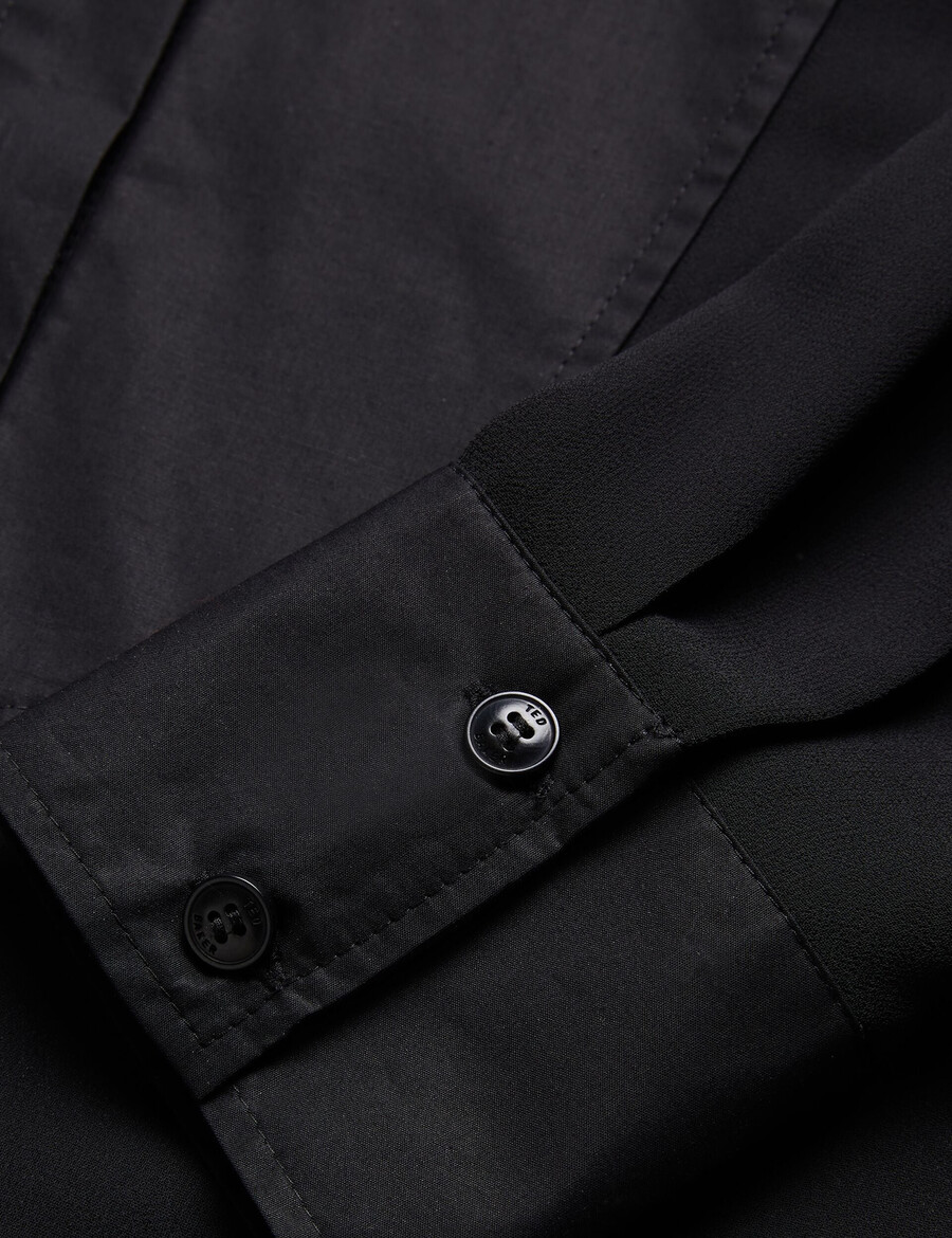 lechosa - bib front sheer long sleeve blus