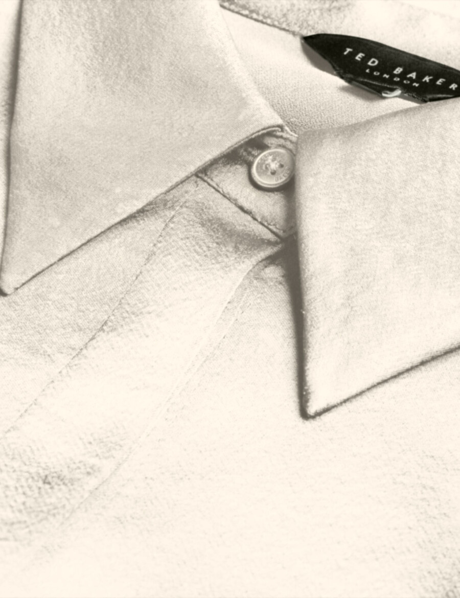 sonora - satin longline covered placket blus